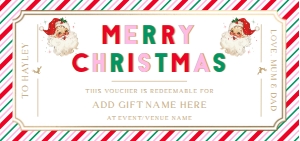 STR-PMT-14-B2869 - STRIPE - PINK MULTI - SANTA CHRISTMAS CUSTOM GIFT CERTIFICATE - DL: STR-PMT-14-B2869 - STRIPE - PINK MULTI - SANTA CHRISTMAS CUSTOM GIFT CERTIFICATE