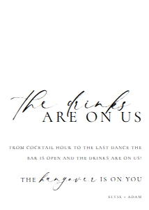 ELE-WHT-7-B2908 - ELLESMERE - WHITE - OPEN BAR SIGN - 5" x 7": ELE-WHT-7-B2908 - ELLESMERE - WHITE - OPEN BAR SIGN