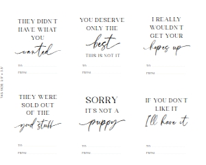 MOS-WHT-6-B2909 - MODERN SCRIPT - FUNNY CHRISTMAS TAGS: MOS-WHT-6-B2909 - MODERN SCRIPT - FUNNY CHRISTMAS TAGS