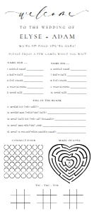 ELE-WHT-8-B2925 - ELLESMERE - WHITE - WEDDING QUIZ - 4" x 9": ELE-WHT-8-B2925 - ELLESMERE - WHITE - WEDDING QUIZ