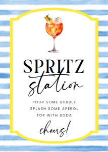 ELE-BLY-7-B2947 - ELLESMERE - BLUE YELLOW - SPRITZ STATION SIGN - 5" x 7": ELE-BLY-7-B2947 - ELLESMERE - BLUE YELLOW - SPRITZ STATION SIGN