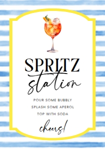 ELE-BLY-7-B2947 - ELLESMERE - BLUE YELLOW - SPRITZ STATION SIGN - A4: ELE-BLY-7-B2947 - ELLESMERE - BLUE YELLOW - SPRITZ STATION SIGN