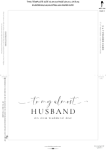 BRI-WHT-8-B2960 - BRIDIE - WHITE - ALMOST HUSBAND WIFE WEDDING DAY CARD - A4: BRI-WHT-8-B2960 - BRIDIE - WHITE - ALMOST HUSBAND WIFE WEDDING DAY CARD