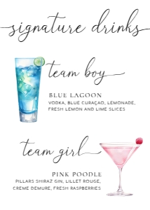QIN-WHT-7-B2963 - QUINN SCRIPT - WHITE - SIGNATURE DRINKS SIGN - 5" x 7": QIN-WHT-7-B2963 - QUINN SCRIPT - WHITE - SIGNATURE DRINKS SIGN