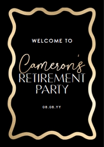 WAV-BKG-3-B2968 - WAVE - BLACK GOLD - WELCOME SIGN - PORTRAIT - A1: WAV-BKG-3-B2968 - WAVE - BLACK GOLD - WELCOME SIGN