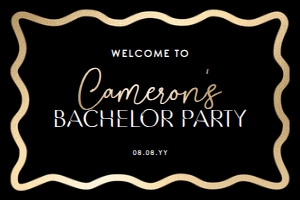 WAV-BKG-3-B2968 - WAVE - BLACK GOLD - WELCOME SIGN - LANDSCAPE - 24" x 36": WAV-BKG-3-B2968 - WAVE - BLACK GOLD - WELCOME SIGN