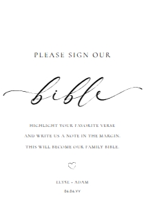 ELE-WHT-7-B2969 - ELLESMERE - WHITE - SIGN OUR BIBLE SIGN - A4: ELE-WHT-7-B2969 - ELLESMERE - WHITE - SIGN OUR BIBLE SIGN