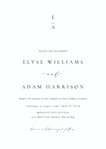 ELE-WHT-1-B2974 - ELLESMERE - WHITE - MONOGRAM WEDDING INVITATION - A6: ELE-WHT-1-B2975 - ELLESMERE - WHITE - MONOGRAM WEDDING INVITATION SUITE