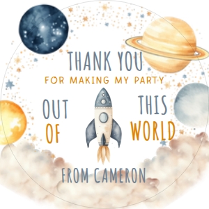 SPA-WHT-6-B2982 - SPACE - WHITE - THANK YOU TAG - 2" CIRCLE: SPA-WHT-6-B2982 - SPACE - WHITE - THANK YOU TAG