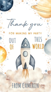SPA-WHT-6-B2982 - SPACE - WHITE - THANK YOU TAG - 5cm x 9cm: SPA-WHT-6-B2982 - SPACE - WHITE - THANK YOU TAG