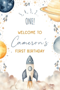 SPA-WHT-6-B2984 - SPACE - WHITE - WELCOME SIGN - 20" x 30": SPA-WHT-6-B2984 - SPACE - WHITE - WELCOME SIGN