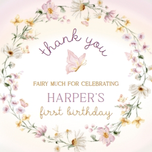 FAR-MLT-6-B2978 - FAIRY - MULTI - THANK YOU TAG - 3" CIRCLE: FAR-MLT-6-B2978 - FAIRY - MULTI - THANK YOU TAG