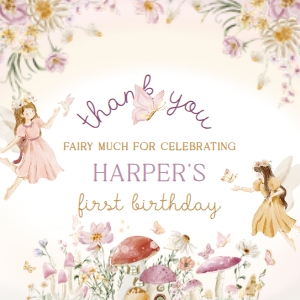 FAR-MLT-6-B2978 - FAIRY - MULTI - THANK YOU TAG - 3" x 3": FAR-MLT-6-B2978 - FAIRY - MULTI - THANK YOU TAG