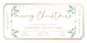 FER-GRE-14-B3010 - FERRAS - GREEN - CHRISTMAS CONCERT GIFT CERTIFICATE - 4" x 8": FER-GRE-14-B3010 - FERRAS - GREEN - CHRISTMAS CONCERT GIFT CERTIFICATE