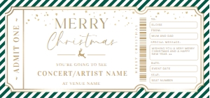 STR-GRW-14-B3012 - STRIPE - GREEN WHITE - CHRISTMAS CONCERT GIFT CERTIFICATE - DL: STR-GRW-14-B3012 - STRIPE - GREEN WHITE - CHRISTMAS CONCERT GIFT CERTIFICATE