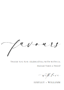 ELE-WHT-7-B3027 - ELLESMERE - WHITE - FAVOURS SIGN - A4: ELE-WHT-7-B3027 - ELLESMERE - WHITE - FAVOURS SIGN