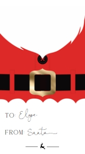 SAN-RED-6-B1257 - SANTA - RED - CHRISTMAS GIFT TAG - 5cm x 9cm: SAN-RED-6-B1257 - SANTA - RED - CHRISTMAS FAVOUR TAG