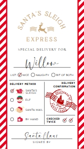 SAW-RED-6-B3030 - SANTA WORKSHOP - RED - SANTA'S SLEIGH EXPRESS GIFT TAG - 2" x 3.5": SAW-RED-6-B3030 - SANTA WORKSHOP - RED - SANTA'S SLEIGH EXPRESS GIFT TAG
