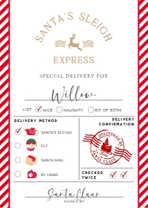 SAW-RED-6-B3030 - SANTA WORKSHOP - RED - SANTA'S SLEIGH EXPRESS GIFT TAG - 5" x 7": SAW-RED-6-B3030 - SANTA WORKSHOP - RED - SANTA'S SLEIGH EXPRESS GIFT TAG