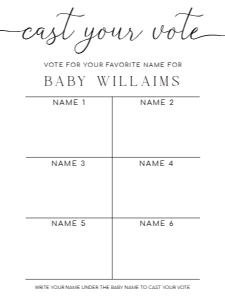 QIN-WHT-10-B3031 - QUINN - WHITE - NAME VOTING BOARD - 18" x 24": QIN-WHT-10-B3031 - QUINN - WHITE - NAME VOTING BOARD