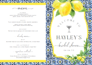 POS-BLY-10-B3037 - POSITANO - BLUE TILE LEMONS - BRIDAL SHOWER GAME BOOKLET - A4: POS-BLY-10-B3037 - POSITANO - BLUE TILE LEMONS - BRIDAL SHOWER GAME BOOKLET
