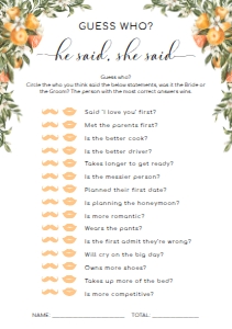 CLM-WHT-10-B3040 - CLEMENTINE - WHITE - HE SAID SHE SAID GAME - A5: CLM-WHT-10-B3040 - CLEMENTINE - WHITE - HE SAID SHE SAID GAME