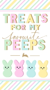 EAS-MLT-6-B3045 - EASTER - MULTI - PEEPS TAG - 5cm x 9cm: EAS-MLT-6-B3045 - EASTER - MULTI - TREATS FOR MY PEEPS TAG