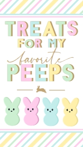 EAS-MLT-6-B3045 - EASTER - MULTI - TREATS FOR MY PEEPS TAG - 2" x 3.5": EAS-MLT-6-B3045 - EASTER - MULTI - TREATS FOR MY PEEPS TAG