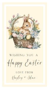 EAS-YEL-6-B3050 - EASTER - YELLOW - EASTER BUNNY TAG - 5cm x 9cm: EAS-YEL-6-B3050 - EASTER - YELLOW - EASTER BUNNY TAG