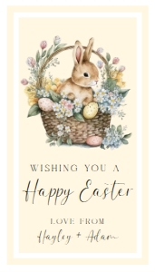 EAS-YEL-6-B3050 - EASTER - YELLOW - EASTER BUNNY TAG - 2" x 3.5": EAS-YEL-6-B3050 - EASTER - YELLOW - EASTER BUNNY TAG
