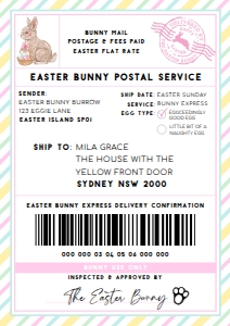 EAS-PMT-6-B3061 - EASTER - PASTEL MULTI - SHIPPING LABEL - A4: EAS-PMT-6-B3061 - EASTER - PASTEL MULTI - SHIPPING LABEL