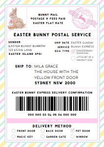 EAS-PMT-6-B3060 - EASTER - PASTEL MULTI - SHIPPING LABEL - A4: EAS-PMT-6-B3060 - EASTER - PASTEL MULTI - SHIPPING LABEL