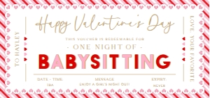 STR-PKR-14-B3062 - STRIPE - PINK RED - VALENTINE'S DAY BABYSITTING CERTIFICATE - DL: STR-PKR-14-B3062 - STRIPE - PINK RED - VALENTINE'S DAY BABYSITTING CERTIFICATE