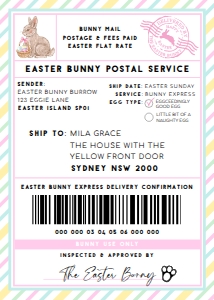 EAS-PMT-6-B3061 - EASTER - PASTEL MULTI - SHIPPING LABEL - 5" x 7": EAS-PMT-6-B3061 - EASTER - PASTEL MULTI - SHIPPING LABEL