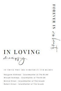 EST-WHT-7-B2178 - ESTELLE - WHITE - IN LOVING MEMORY SIGN - 4" x 6": EST-WHT-7-B2178 - ESTELLE - WHITE - IN LOVING MEMORY SIGN