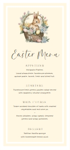EAS-YEL-12-B3081 - EASTER - YELLOW - EASTER BUNNY MENU - DL: EAS-YEL-12-B3081 - EASTER - YELLOW - EASTER BUNNY MENU