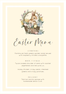 EAS-YEL-12-B3081 - EASTER - YELLOW - EASTER BUNNY MENU - A5: EAS-YEL-12-B3081 - EASTER - YELLOW - EASTER BUNNY MENU