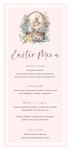 EAS-PNK-12-B3082 - EASTER - PINK - EASTER BUNNY MENU - DL: EAS-PNK-12-B3082 - EASTER - PINK - EASTER BUNNY MENU