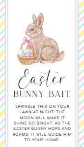 EAS-MLT-6-B3085 - EASTER - MULTI - EASTER BUNNY BAIT TAG - 2" x 3.5": EAS-MLT-6-B3085 - EASTER - MULTI - EASTER BUNNY BAIT TAG