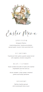 EAS-WHT-12-B3081 - EASTER - WHITE - EASTER BUNNY MENU - DL: EAS-WHT-12-B3081 - EASTER - WHITE - EASTER BUNNY MENU