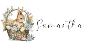 EAS-WHT-5-B3088 - EASTER - WHITE - EASTER BUNNY FLAT PLACE CARDS - 2" x 3.5": EAS-WHT-5-B3088 - EASTER - WHITE - EASTER BUNNY PLACE CARDS