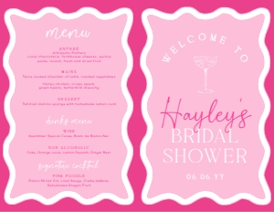 WAV-HPK-10-B3091 - WAVE - HOT PINK - BRIDAL SHOWER GAME BOOKLET - LETTER: WAV-HPK-10-B3091 - WAVE - HOT PINK - BRIDAL SHOWER GAME BOOKLET