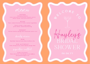 WAV-PKO-10-B3091 - WAVE - PINK ORANGE - BRIDAL SHOWER GAME BOOKLET - A4: WAV-PKO-10-B3091 - WAVE - PINK ORANGE - BRIDAL SHOWER GAME BOOKLET