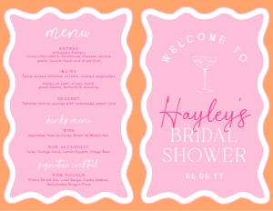 WAV-PKO-10-B3091 - WAVE - PINK ORANGE - BRIDAL SHOWER GAME BOOKLET - LETTER: WAV-PKO-10-B3091 - WAVE - PINK ORANGE - BRIDAL SHOWER GAME BOOKLET