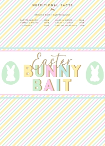 STR-PMT-6-B3096 - STRIPE - PASTEL MULTI - EASTER BUNNY BAIT CHOCOLATE WRAPPER - 9cm x 12.5cm: STR-PMT-6-B3096 - STRIPE - PASTEL MULTI - EASTER BUNNY BAIT CHOCOLATE WRAPPER