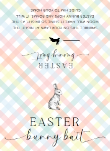 GIN-MLT-6-B3097 - GINGHAM - MULTI - EASTER BUNNY BAIT BAG TOPPER - 4" x 5.5": GIN-MLT-6-B3097 - GINGHAM - MULTI - EASTER BUNNY BAIT BAG TOPPER