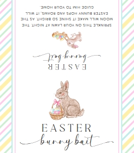 EAS-MLT-6-B3098 - EASTER - MULTI - EASTER BUNNY BAIT BAG TOPPER - 3.5" x 4": EAS-MLT-6-B3098 - EASTER - MULTI - EASTER BUNNY BAIT BAG TOPPER