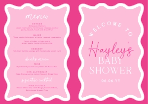 WAV-HPK-10-B3100 - WAVE - HOT PINK - BABY SHOWER GAME BOOKLET - A4: WAV-HPK-10-B3100 - WAVE - HOT PINK - BABY SHOWER GAME BOOKLET