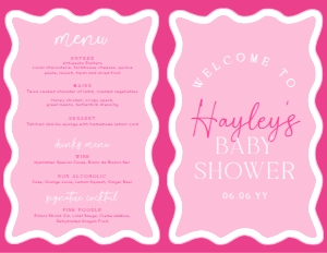 WAV-HPK-10-B3100 - WAVE - HOT PINK - BABY SHOWER GAME BOOKLET - LETTER: WAV-HPK-10-B3100 - WAVE - HOT PINK - BABY SHOWER GAME BOOKLET