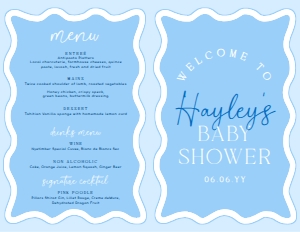 WAV-BLU-10-B3100 - WAVE - BLUE - BABY SHOWER GAME BOOKLET - LETTER: WAV-BLU-10-B3100 - WAVE - BLUE - BABY SHOWER GAME AND MENU BOOKLET